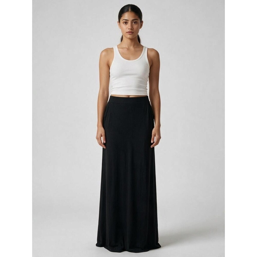 Boden Viscose Maxi Skirt Size US 12 Large Black with Pockets